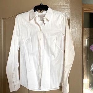 Banana Republic white button down top size 10